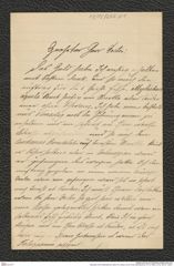 Nachlass Franz Steindachner, Brief von Johann Ive an Franz Steindachner (12.10.1883), Inv.Nr. 252.01, Seite 1